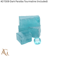 Nano Lab Grown Rough # Z 7309 Tourmaline Paraiba foncée (incluse) Couleur bleu néon Pierre précieuse synthétique simulée créée en laboratoire Nanosital