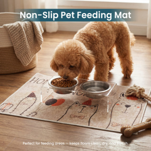 Tapete Antideslizante Yakut Vintage para Mascotas, Lavable, Personalizado, para Perros y Gatos, Tapete de Piso de Pelo Corto, Posavasos Personalizado para Comida de Mascotas, OEM ODM - Product Image 1
