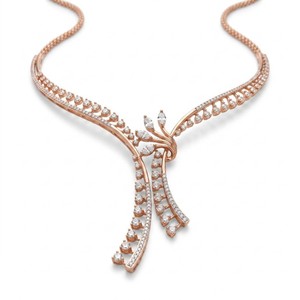 Collier Lol classique pour femme en or plaqué 14 carats avec diamant naturel, design créatif, sertissage pavé, cadeau unique, bijoux de fiançailles - Product Image 2