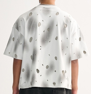 Distressed Vintage Tshirt <b>Men</b> Oversized Streetwear Tee Double Layer <b>Cropped</b> Boxy t Shirt Unique T-shirt for <b>men</b> - Product Image 5