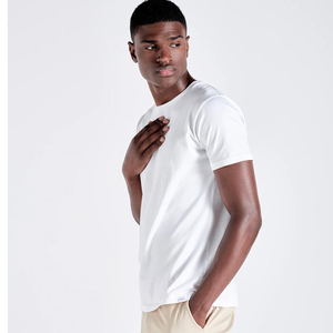 Low MOQ Retail Fit Slim Fit Soft Touch White O-Neck Eco-Friendly T <b>Shirt</b> 100% Combed Ring Spun Cotton Blank <b>Men</b> Tee - Product Image 2