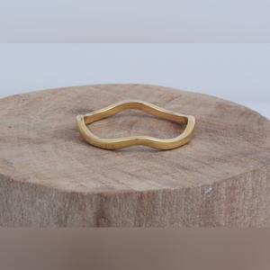 Anillo de Eternidad de Plata de Ley 925, Chapado en Oro, Diseño de Ondas Orgánicas, Estilo Clásico para Bodas, Fiestas y Aniversarios - Product Image 2