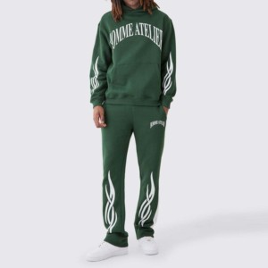 Conjunto de 2 piezas de entrenamiento de fútbol OEM al por mayor, chándal de fútbol de terciopelo para hombre, chándal liso ajustado de terciopelo para niños - Product Image 6