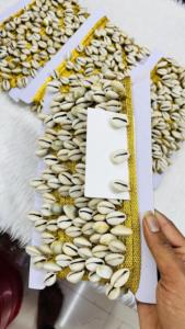 Vente en gros de perles blanches de mariée Rhinestone perlé gland frange garniture dentelle tissu perlé dentelle garniture pour robe - Product Image 4