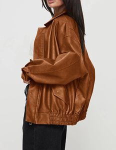 Veste en cuir pour femmes en gros, veste en cuir à manches longues unie pour femme, logo de conception OEM, vestes en cuir en gros pour femmes - Product Image 3