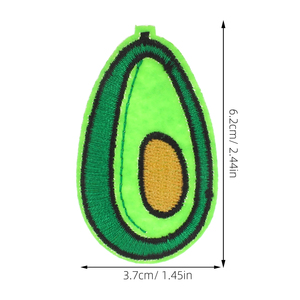 Parches Bordados Termoadhesivos con Motivos de Comida, Lindos Parches de Aguacate y Dulces en Tela de Sarga Verde para Sombreros, Ropa, Logotipo Personalizado - Product Image 2