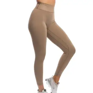 Gym Wear in Mesh bianco personalizzato Leggings Yoga da donna Sexy pantaloni sportivi con Leggings Yoga per allenamento in tessuto organico