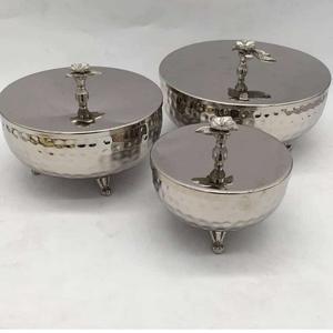 Juego de cuencos modernos para cocina, vajilla de aluminio con acabado plateado, tazón redondo para casa y Hotel, 3 piezas - Product Image 4