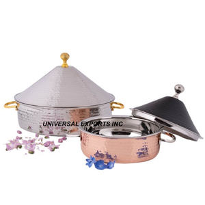 Juego de Dos Ollas Calientes de Metal, Cazuela de Diseño Hecha a Mano de Buena Calidad, Calentador de Comida de Metal Clásico, Elegante y Sofisticado - Product Image 5