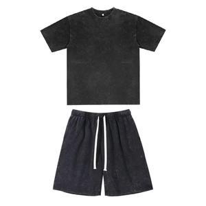 Custom Casual Breathable <b>Men's</b> Summer Sweatsuit Tee T-<b>shirt</b> Short Set Tracksuit - Product Image 1