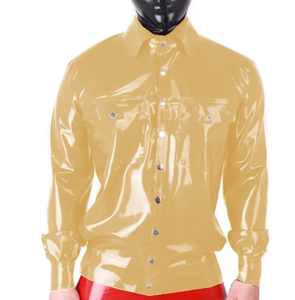 Camisas de Cuero Genuino para Hombre de Alta Calidad, Diseño Personalizado, Camisa de Cuero PU al por Mayor, Camisas Ligeras de Manga Larga - Product Image 1