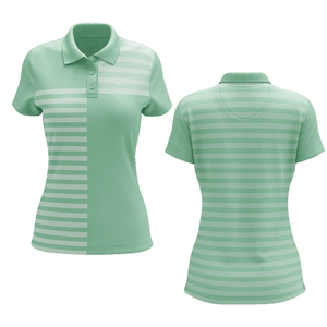 Vente à chaud de polo décontracté pour femmes vêtements de sport courts en tissu polyester de style mince avec impression par sublimation de logo personnalisé respirant - Product Image 1
