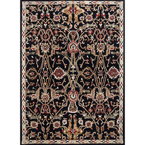 Tapis en laine et viscose tufté à la main Kasbah gris et noir Top-1503, largeur 4m, pour la décoration de la maison, salon, 10mm, motif médaillon, rectangulaire, couloir - Product Image 1