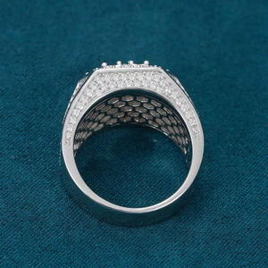 Custom Fashion Jewelry High Quality Iced Out 925 Sterling <b>Silver</b> Round Cut Moissanite Diamond Trendy Design <b>Ring</b> <b>For</b> <b>Men</b> - Product Image 3