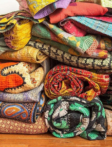 Edredón de Kantha bengalí Vintage, hecho a mano, de algodón Reversible, para uso en Hotel, funda de sofá Gudari, colcha India - Product Image 5