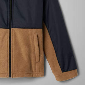 Sweat-shirt à blocs de couleur en polaire pour garçons avec logo personnalisé, prix de gros pour les acheteurs en gros, manches longues, fermeture éclair - Product Image 4