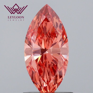 Diamante Sintetico Certificato IGI Leyloon Jewelry, Taglio Marquise 1.02ct, Colore Fancy Intense Brown Pink, Purezza VS2, per Creazione di Gioielli - Product Image 1