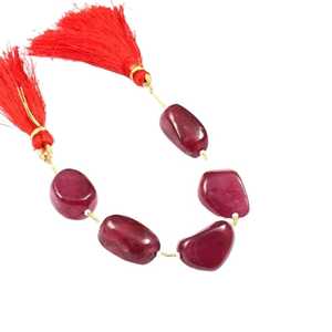 Cuentas de pepita de rubí natural, forma libre, forma caída, piedras preciosas sueltas para hacer joyas, collar, pulsera, proveedor de cuentas al por mayor - Product Image 4