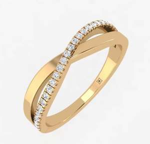 Bague en diamant plaqué or géométrique pour femme Design élégant certifié IGI pour bague de fiançailles Prix raisonnable - Product Image 1