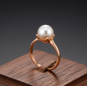 925 argent mode bague perle d'eau douce cristal bande avec plaqué or Rose exquis tenue quotidienne à la mode fêtes de mariage cadeau - Product Image 1