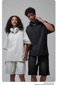 360GSM Acide Lavé Hommes Slim T-Shirt Impression Numérique Distressed Streetwear Personnalisé Noir Graphique Distressed DDP Expédition - Product Image 4