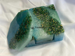 Modern Resin Square Coaster Set Multi-color Luxury Premium Handmade Home <b>Bar</b> Accessories Tradebyd - Product Image 2
