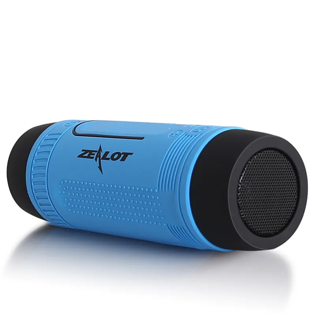 ZEALOT AUX Wireless BT Speaker with TF Card and LED Light 3600mAh Power Bank Outdoor IPX5 Portable Mini TWS Speaker S1