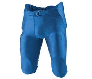 Pantalon de football américain rembourré bleu pour homme avec fermeture à boucle, coupe ajustée, adapté à toutes les saisons, couleur unie, matière polyester - Product Image 1