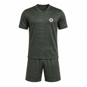 Uniforme de Fútbol para Hombre, Diseño Elegante, Tela Transpirable, Ajuste Cómodo, Jersey y Pantalones Cortos para Entrenamiento y Uso Deportivo Diario - Product Image 1