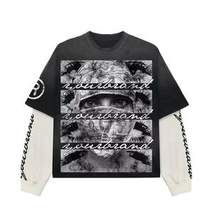 Camiseta Estampada para Hombre, Nueva Llegada, Precio Bajo, Ropa Urbana de Alta Calidad, Camiseta de Manga Doble Extra Grande para Venta en Línea - Product Image 3