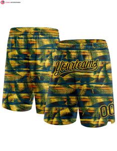 Authentique short de basket-ball personnalisé noir blanc motif 3D décontracté tricoté Board Shorts broderie respirant taille élastique - Product Image 5