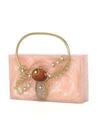 Sac à main de super qualité Sac à main exclusif en résine avec poignée en laiton Sac à main de créateur de mariage Embrayage artisanal Nouveau - Product Image 6