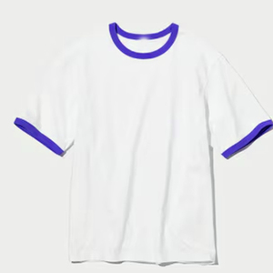 AIRism Cotton Crew Neck Oversize <b>T</b> <b>Shirts</b> Oversized Mock Neck Ringer <b>T</b>-<b>Shirt</b> (<b>Half</b> <b>Sleeve</b>) Ringer <b>T</b> <b>Shirts</b> - Product Image 5