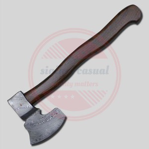 Hache multifonctionnelle en acier damassé avec manche en bois/Vente en gros Haches en acier damassé à vendre - Product Image 6
