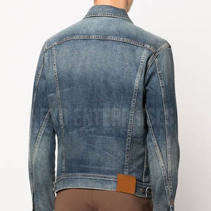Veste en jean à bas prix de haute qualité avec logo personnalisé imprimé pour hommes veste en jean personnalisée grande taille pour hommes - Product Image 4