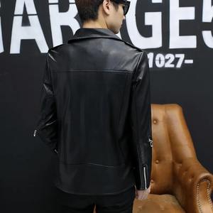 Chaqueta de cuero Pu de invierno para hombre con solapa con cremallera, camisetas Punk Rock británicas, estilo informal grueso y cálido para montar en motocicleta - Product Image 5