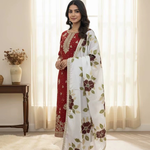 Colección de Trajes Étnicos Elegantes con Estampados Festivos - Product Image 1