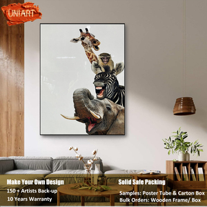Modern Glossy <strong>Nursery</strong> <strong>Safari</strong> Animal <strong>Nursery</strong> Canvas Wall Art Poster Children Room Animal Picture Wall Hanging Crystal Paintings - Product Image 2