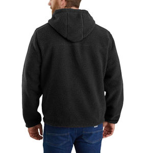 Haute qualité décontracté hiver chaud polyester unisexe doublé col montant fermeture éclair réversible polaire veste - Product Image 3