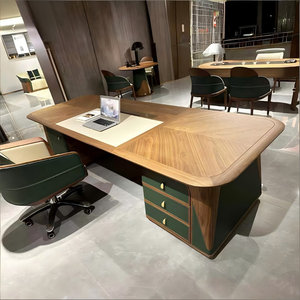 Natural Ash <b>Solid</b> <b>Wood</b> L-Shaped Executive <b>Desk</b> with Mortise-And-Tenon Joinery Wax-Oil Finish 1-Year Warranty - Product Image 2