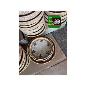 ถาดหวายไม้ไผ่ช่างฝีมือถาดเก็บของเป็นมิตรต่อสิ่งแวดล้อมทำด้วยมือสำหรับห้องนั่งเล่นห้องครัวและบ้าน - Product Image 5