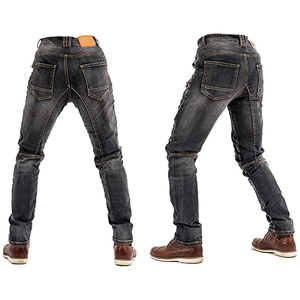 D-Ride Moto Noir Délavé CE Niveau 1 Blindé Protecteur Biker Jeans Coussinets Détachables Conception Côtelée Séchage Rapide Respirant pour Homme - Product Image 2