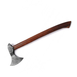 ขวานดามัสกัสพร้อมด้ามจับไม้ทำด้วยมือสำหรับใช้งานกลางแจ้ง - Product Image 6
