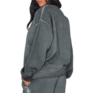 ชุดเซ็ตเสื้อสเวตเชิ้ตและกางเกงจ็อกเกอร์ทรงหลวมสไตล์สตรีทแวร์ลำลองสำหรับผู้ชายปี 2026 พร้อมโลโก้สั่งทำพิเศษ ล้างสีแบบแอซิดวอช ขายส่ง ชุดออกกำลังกายขนาดใหญ่พิเศษ - Product Image 5