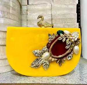 Nuevos bolsos de moda, bolsos de moda para mujer, bolso de noche de fiesta de lujo, bolso de mano informal para mujer, monedero de resina Beige - Product Image 1