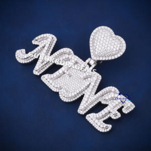 Colgante de lujo de Plata de Ley 925 con elegante diamante atemporal elegancia VVS claridad corazón carta patrón Moissanite joyería - Product Image 5