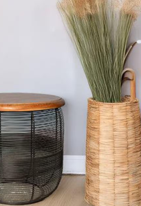 Table basse ronde de luxe moderne avec dessus en bois et fil de fer en métal pour la conception de meubles de chambre à coucher en gros - Product Image 6