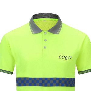 Polos DE TRABAJO Hi Viz de manga corta para hombre, uniformes de trabajo de seguridad, tiras reflectantes, camisetas de alta visibilidad de secado rápido para hombre - Product Image 4