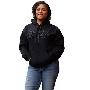 All Black 1922 Glitter Print Hoodie Unisex Fleece Pullover Sorority Fashion Apparel for Winter and Casual Outfits - Product Image 3