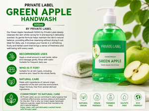 Savon liquide pour les mains à la pomme verte, marque privée, 500 ml, OEM |   Savon pour les mains vegan aux fruits |   Espagne UE - Product Image 3